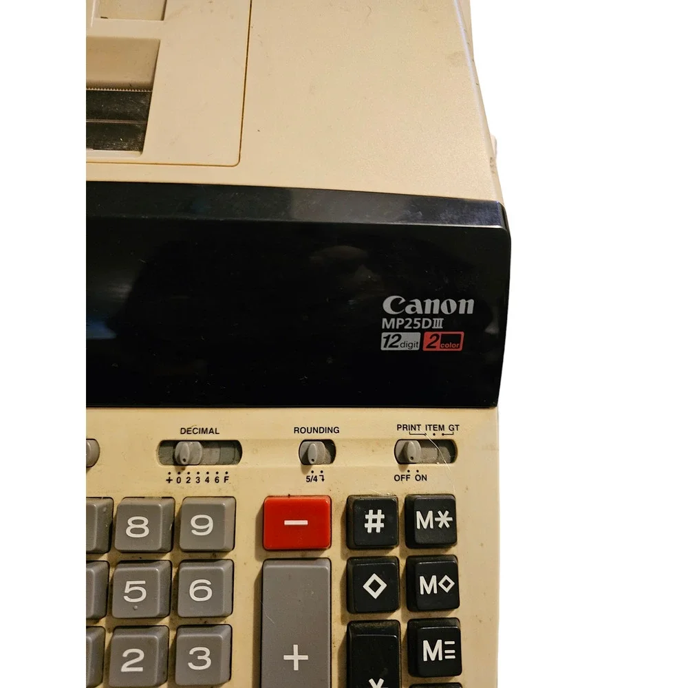 Canon MP25DIII 12 Digit 2 Color Electric Calculator Adding Machine Works